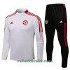 Manchester United Trenings Collegegenser Set 22-23 Kvart-Zip Hvit - Barn